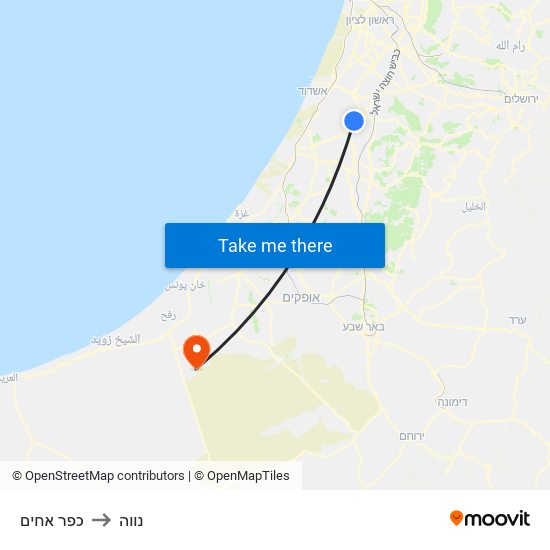 כפר אחים to נווה map