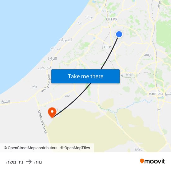 ניר משה to נווה map