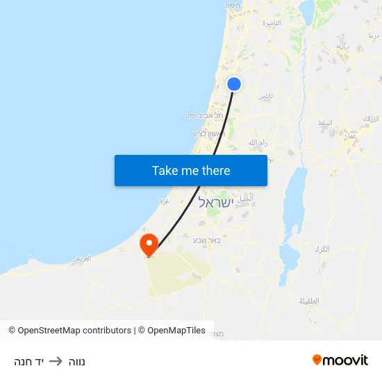 יד חנה to נווה map