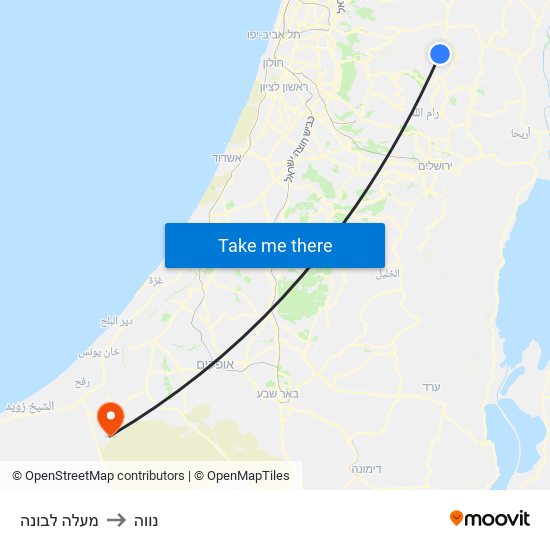 מעלה לבונה to נווה map