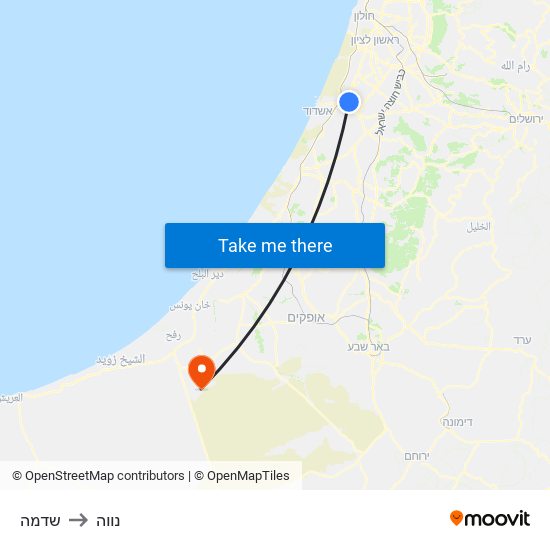 שדמה to נווה map