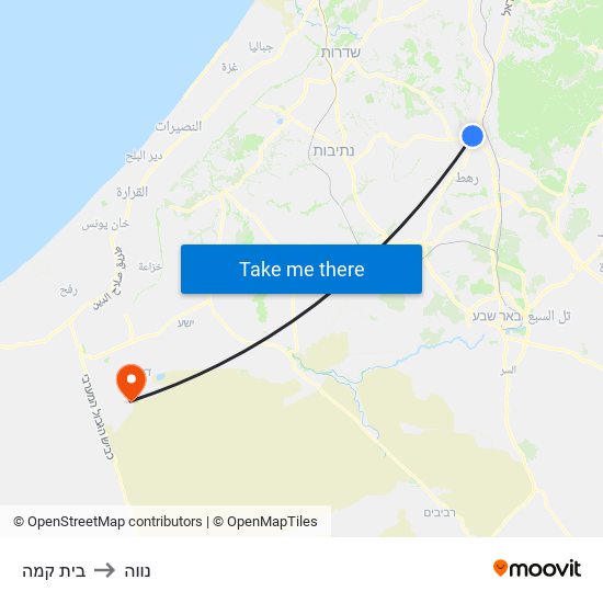 בית קמה to נווה map