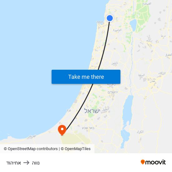 אחיהוד to נווה map