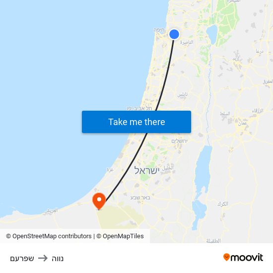 שפרעם to נווה map