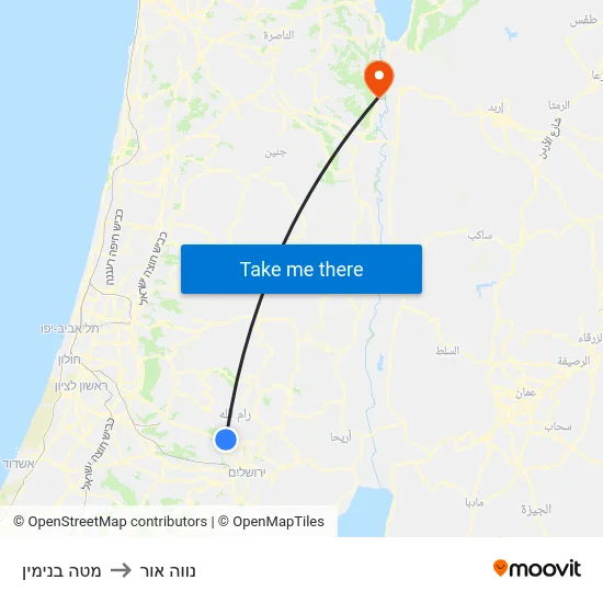 מטה בנימין to נווה אור map