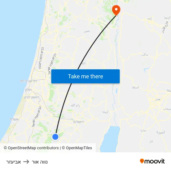 אביעזר to נווה אור map