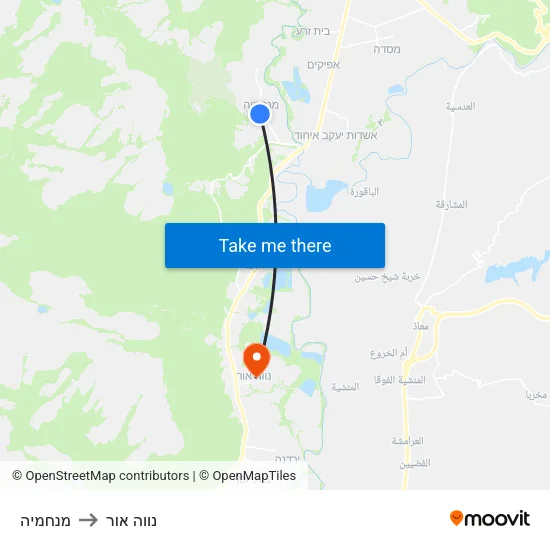מנחמיה to נווה אור map