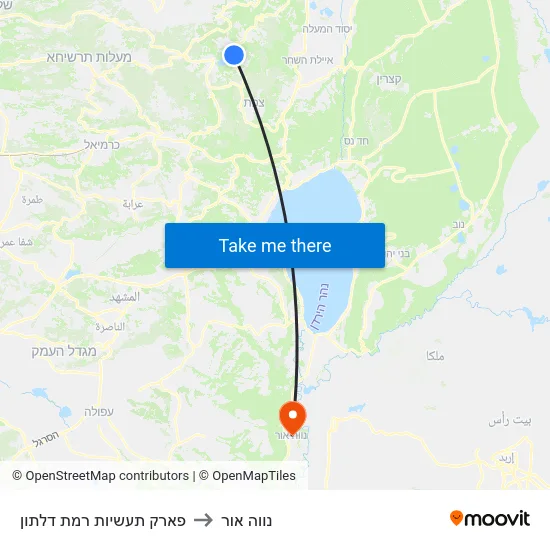 פארק תעשיות רמת דלתון to נווה אור map