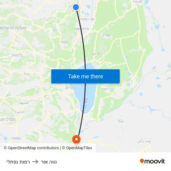 רמות נפתלי to נווה אור map