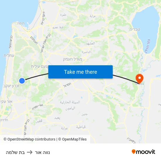 בת שלמה to נווה אור map