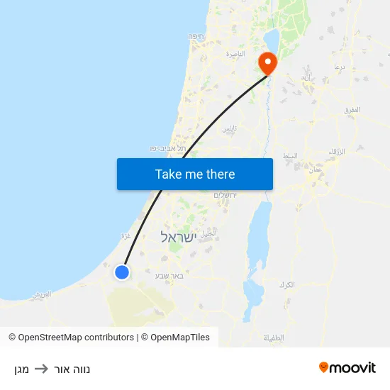 מגן to נווה אור map