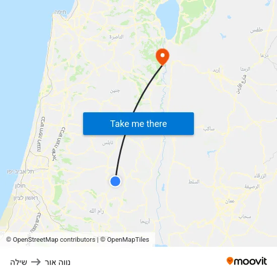 שילה to נווה אור map