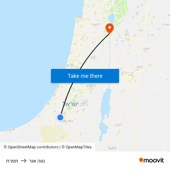 תפרח to נווה אור map