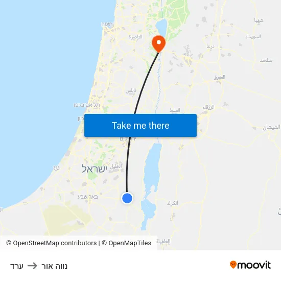 ערד to נווה אור map