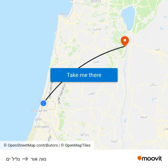 גליל ים to נווה אור map