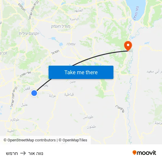 חרמש to נווה אור map