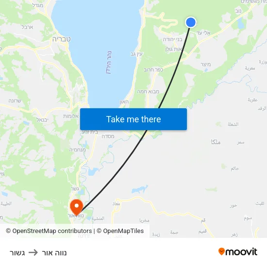 גשור to נווה אור map