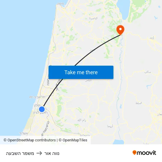 משמר השבעה to נווה אור map