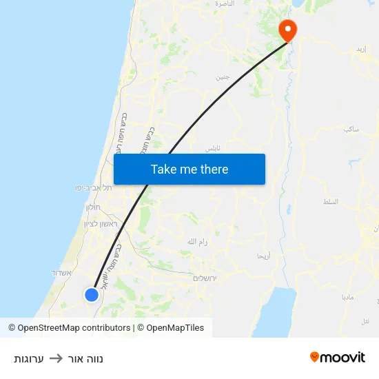 ערוגות to נווה אור map