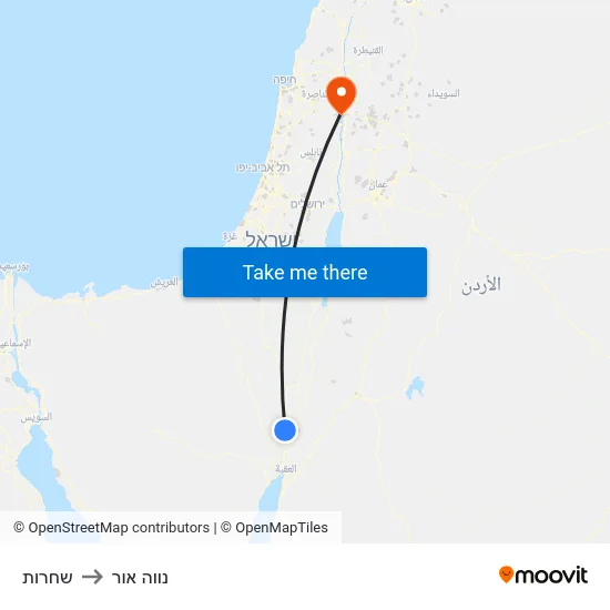 שחרות to נווה אור map