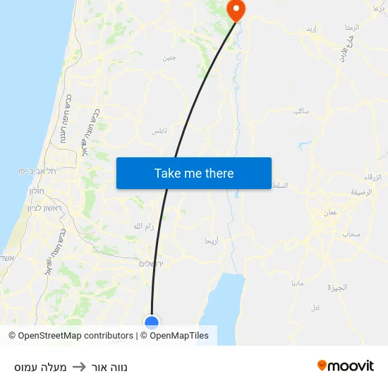 מעלה עמוס to נווה אור map