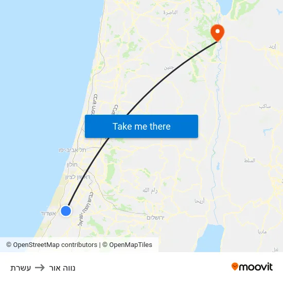 עשרת to נווה אור map