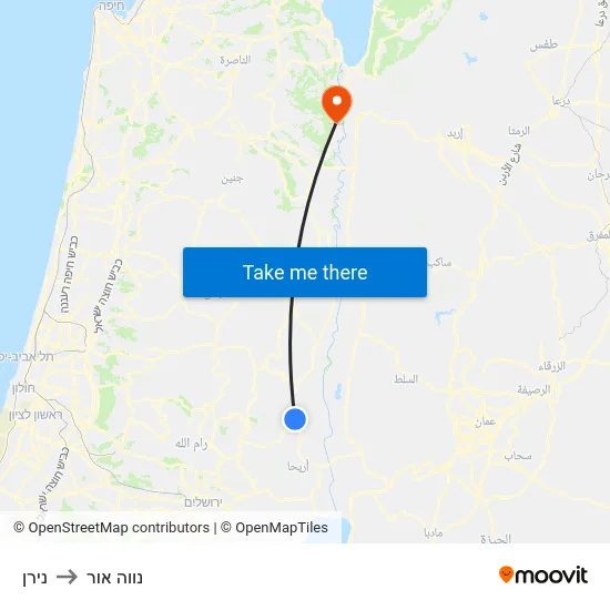 נירן to נווה אור map