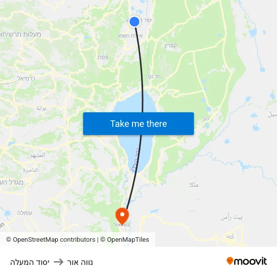 יסוד המעלה to נווה אור map