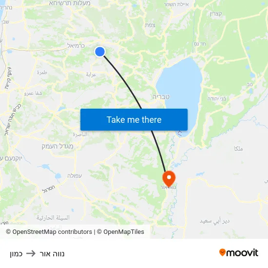כמון to נווה אור map