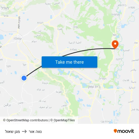 מגן שאול to נווה אור map