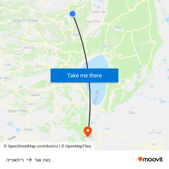 ריחאנייה to נווה אור map