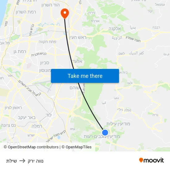 שילת to נווה ירק map