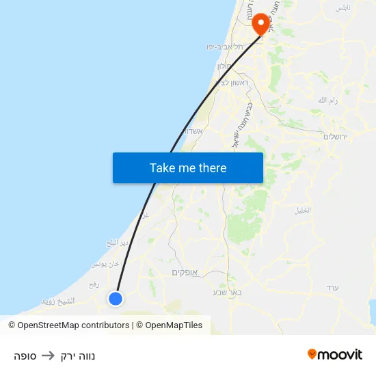סופה to נווה ירק map
