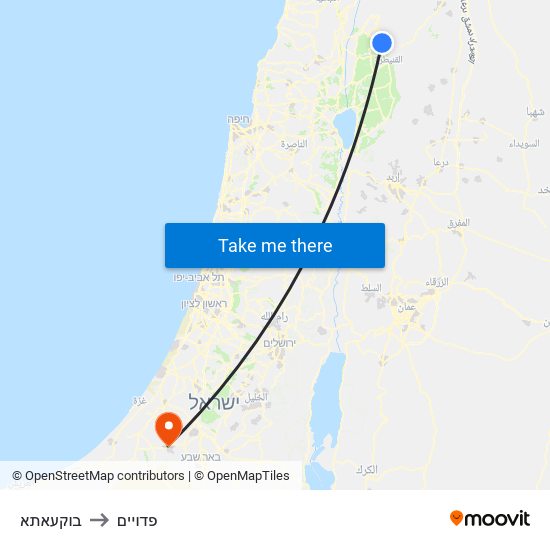 בוקעאתא to פדויים map