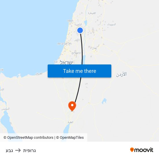 גבע to גרופית map