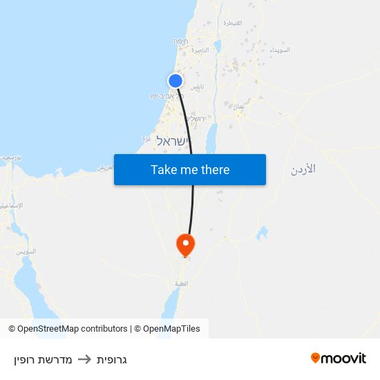 מדרשת רופין to גרופית map