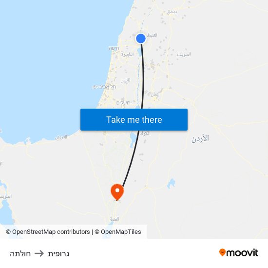 חולתה to גרופית map