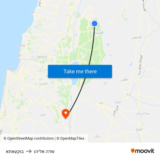 בוקעאתא to שדה אליהו map