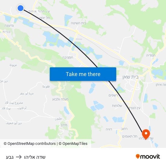 גבע to שדה אליהו map
