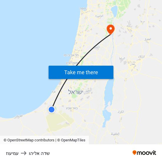 עמיעוז to שדה אליהו map