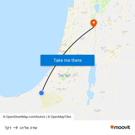 דקל to שדה אליהו map