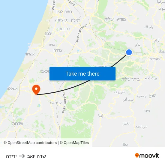 ידידה to שדה יואב map