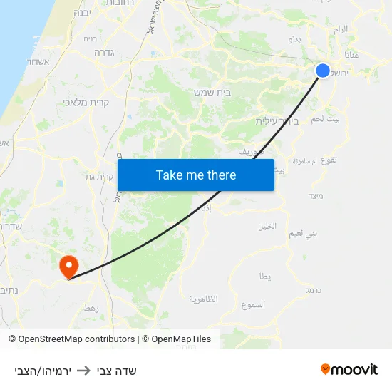 ירמיהו/הצבי to שדה צבי map