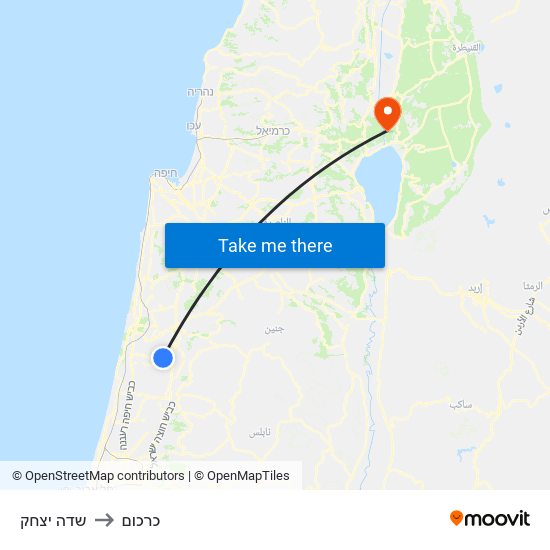 שדה יצחק to כרכום map