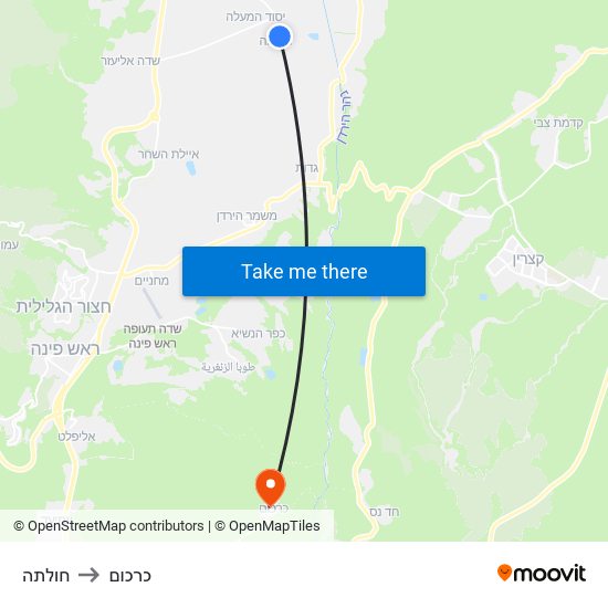 חולתה to כרכום map