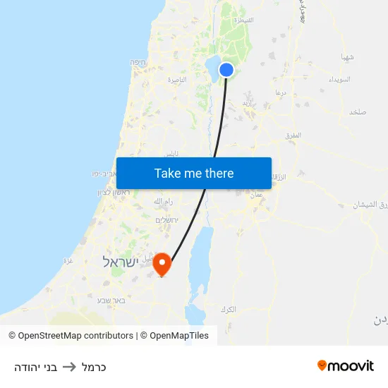 בני יהודה to כרמל map