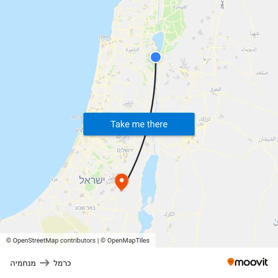 מנחמיה to כרמל map