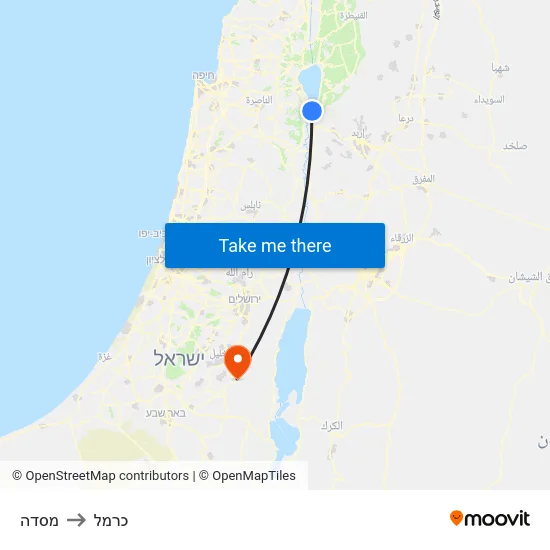 מסדה to כרמל map