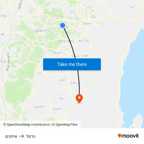 איתנים to כרמל map