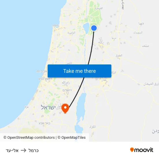 אלי-עד to כרמל map
